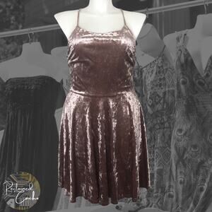 Trac Mauve Crushed Velvet Mini Dress - Size 1XL
